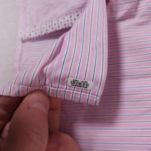 Hammer Made Button Shirt Mens Label 39/15.5 Long Sleeve Striped Pink Business - Picture 13 of 14